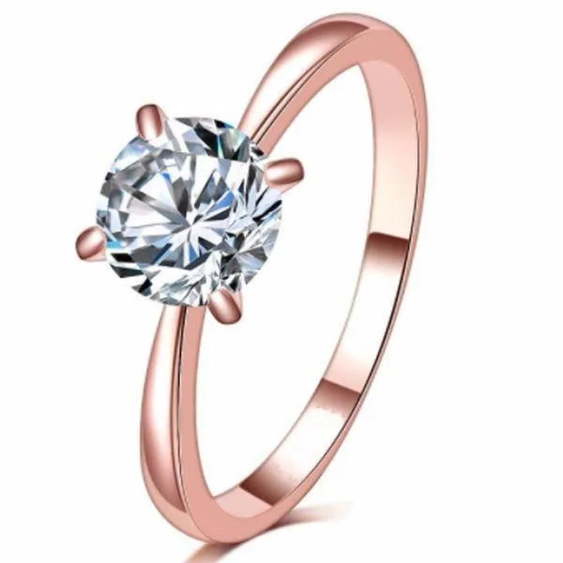 14K White Gold Rings for Women 2.0Ct round Cut Zirconia Diamond Solitaire Ring Wedding Band Engagement Bridal