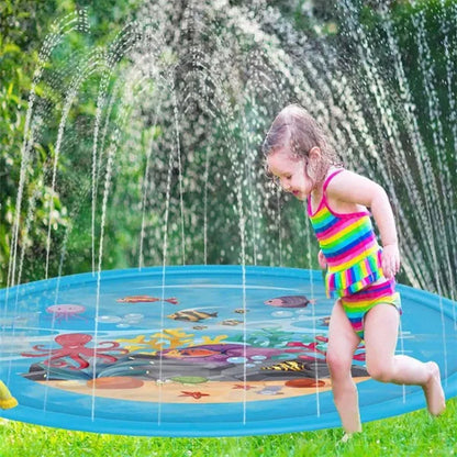 Kids Outdoor Summer Inflatable Water Splash Play Pool Playing Sprinkler Mat Yard Outdoor Fun Splash Water Toy Playground Toddler