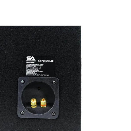 SA-PGSV10LED - Dual 10 Inch Vented 1000 Watt Car Audio Subwoofer Box with LED Lights & Plexiglass Window