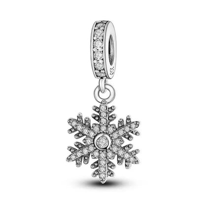 925 Sterling Silver Romantic Snowflake Pendant Charm Fit Charm Bracelets DIY for Christmas Bracelets Hot Jewelry Accessories