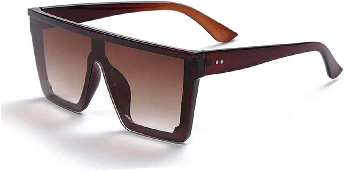 Square Oversized Sunglasses for Women Men Fashion Flat Top Big Black Frame Shades