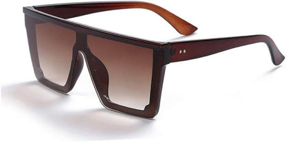 Square Oversized Sunglasses for Women Men Fashion Flat Top Big Black Frame Shades