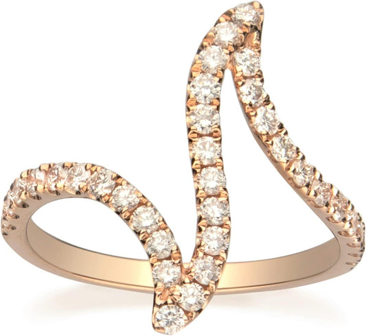 10K Rose Gold Natural White Diamond Ring for Women | Ethically, Authentically & Organically Sourced Hand-Crafted Jewelry for Her | Diamond Ring for Women.