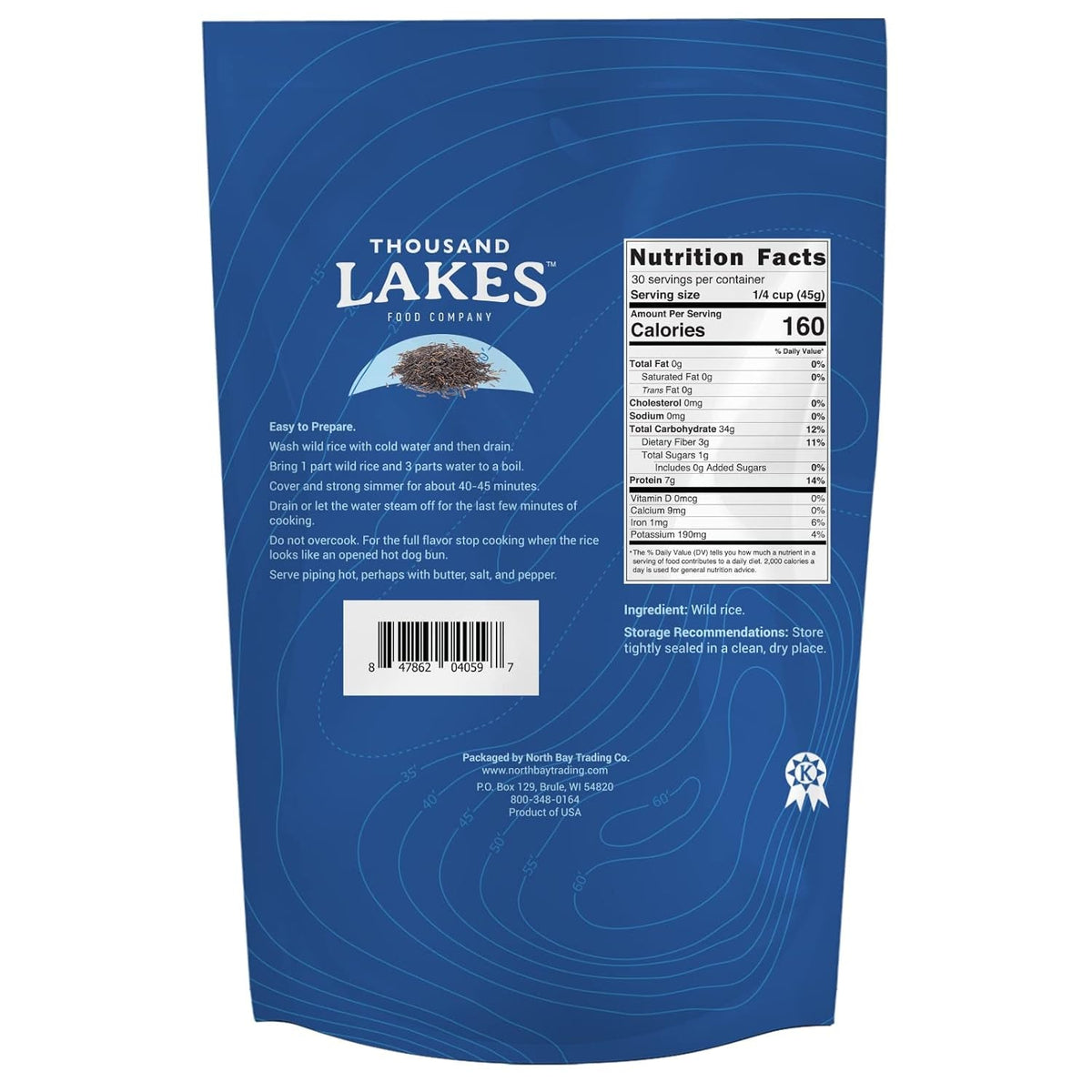 Minnesota Grown Wild Rice - 3 Pounds (48 Ounces) - Bulk Pouch | 100% Wild Rice | All Natural
