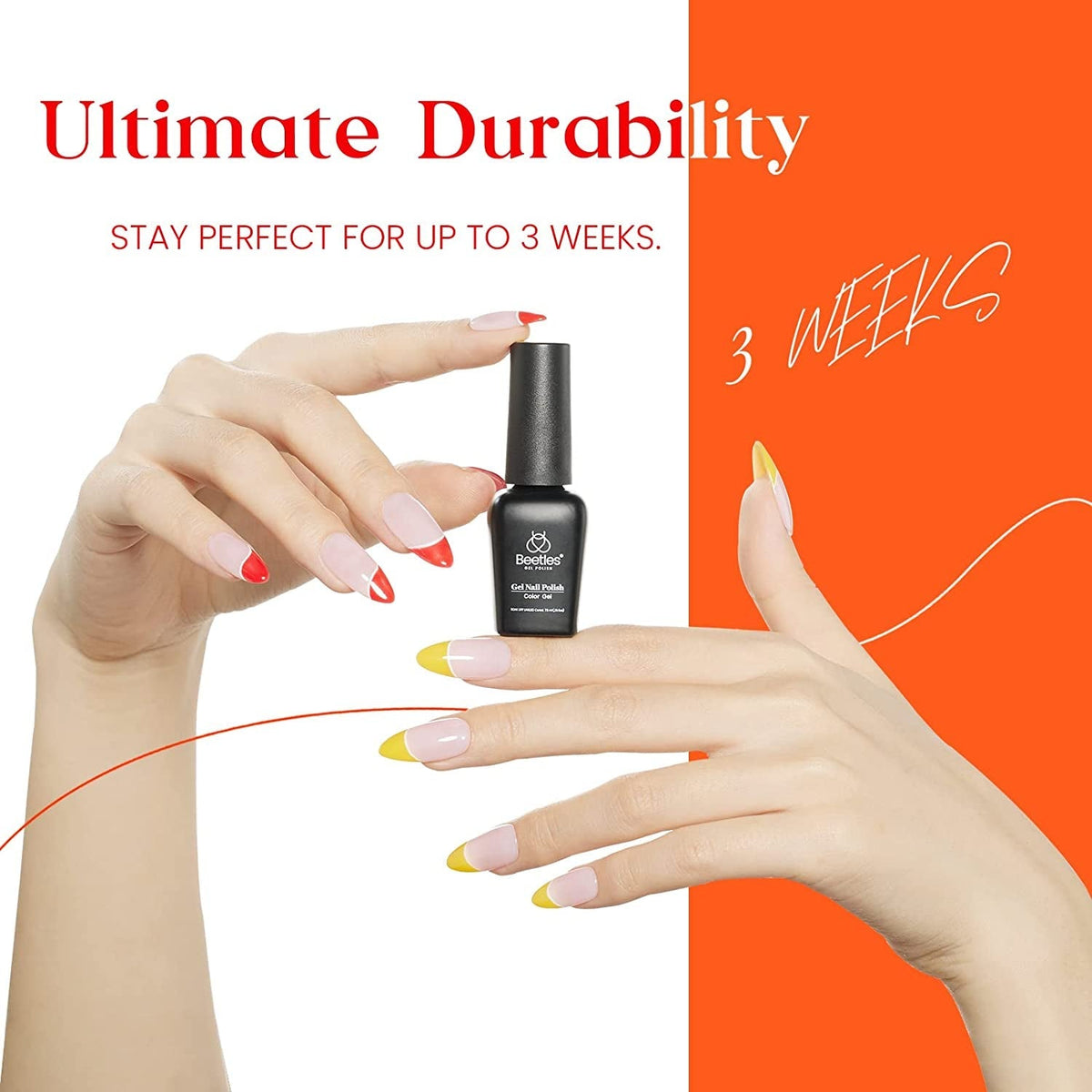 Beetles Gel Nail Polish Set, 6 Retro Colors Old School Collection Soak Off UV Gel Polish Red Yellow Blue Orange Green Gel Polish Nail Art Design Spring Manicure Kit Salon DIY Gifts for Women Girls