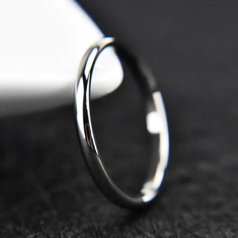 2mm Super Thin Dainty Tiny Ring Black/Silver/Gold/Rose Gold Rings Unisex Wedding Band Size 3-10