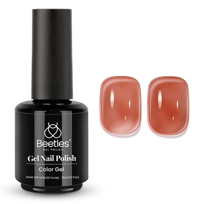 Beetles Neutral Gel Nail Polish 15ml Nude Pink Polish Set Pink Jelly Soak Off U V LED Nail Lamp Translucent Nail Art Gel
