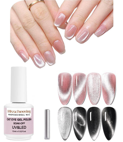 15ml Cat Eye Gel Nail Polish Bright Purple UV Soak Off 9D Wide Magnetic Gel Polish Enamel Lacquer Glitter Velvet Nail Art Varnish (Violet)