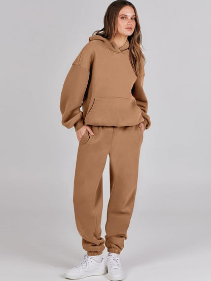 Womens 2 Piece Outfits Lounge Hoodie Oversized Sweatshirt Jogger Sweatpants Y2K Tracksuit Sweatsuit Set Fall Clothes