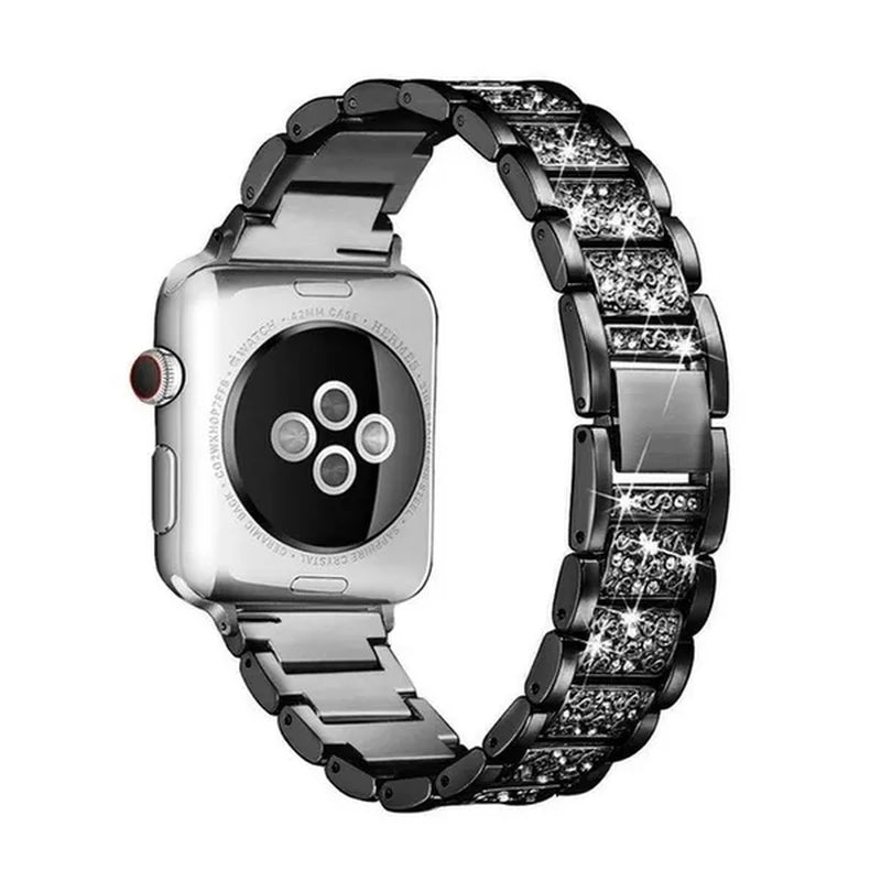 For Apple Watch Band 40mm 44mm 38mm 42mm women Diamond Band for Apple Watch series 6 5 4 3 2 1 iWatch bracelet stainless steel strap For Fitbit Charge 2/3/4 Blaze/Fitbit Versa Lite