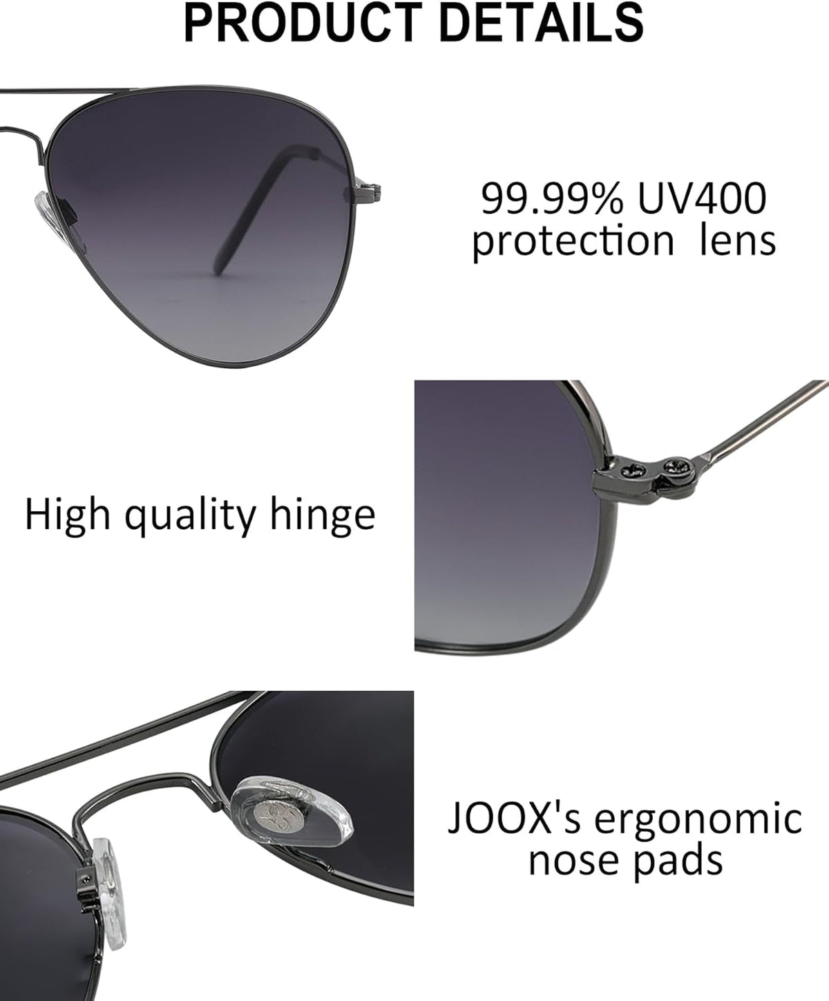 Polarized Aviator Sunglasses for Women Men, UV400 Protection Lens and Lightweight Metal Pilot Frame
