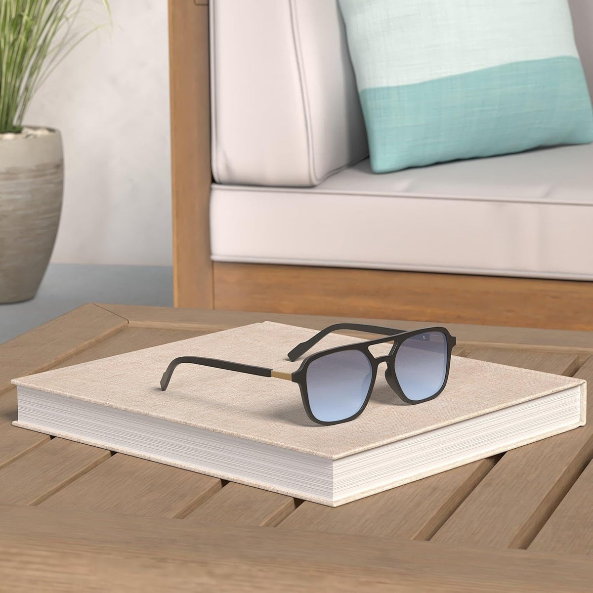 Retro Aviator Sunglasses for Women Men,Trendy Rectangle Womens Mens Shades Sun Glasses SJ2202