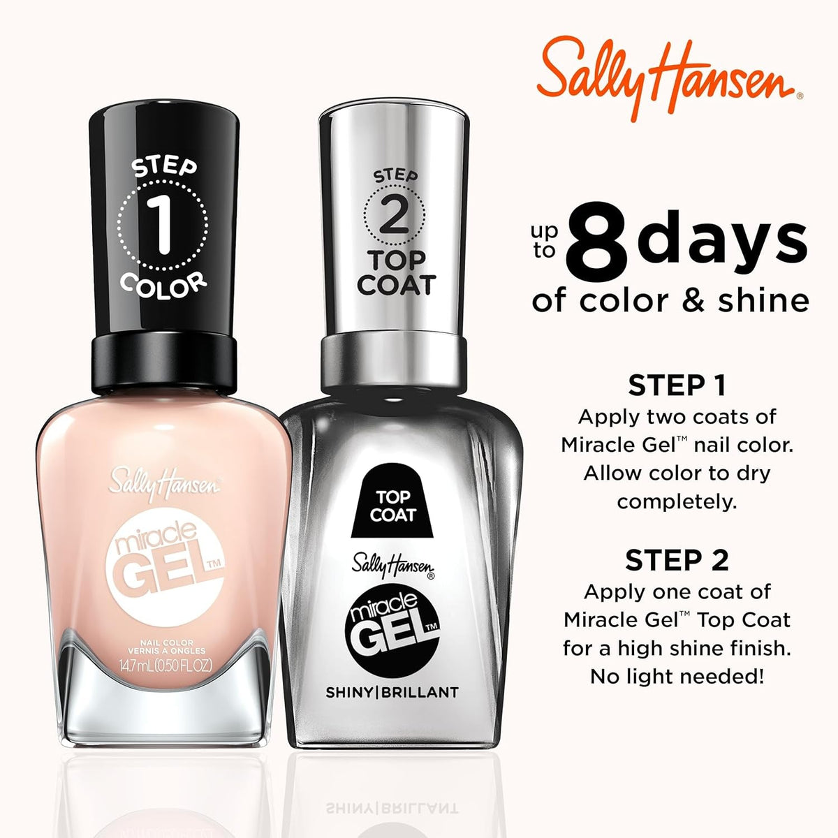 Miracle Gel Nail Polish, Shade Sheer Happiness 187 (Packaging May Vary)