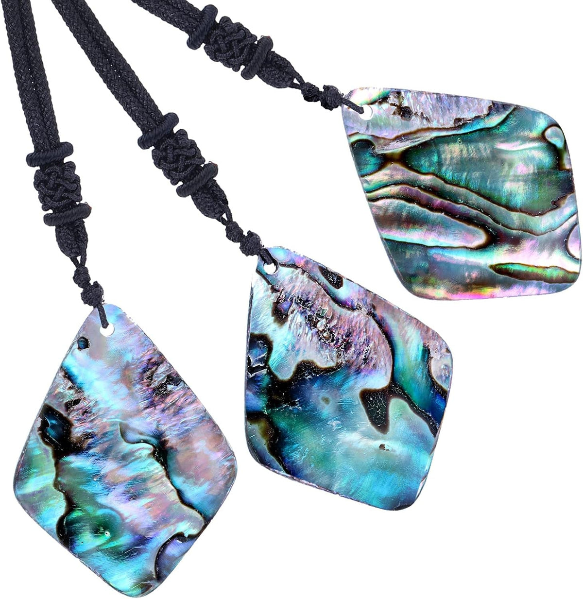 Adjustable Abalone Necklace for Women and Men Sea Shell Pendant with 18.11”-25.2” Cord