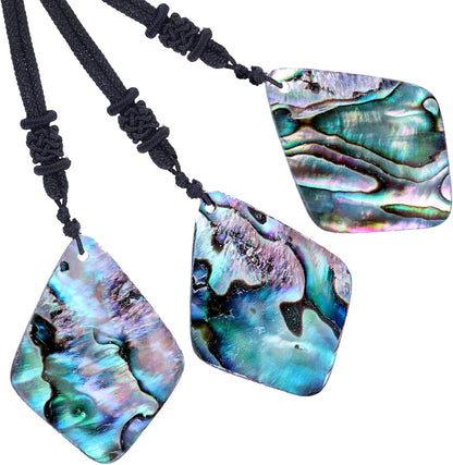 Adjustable Abalone Necklace for Women and Men Sea Shell Pendant with 18.11”-25.2” Cord