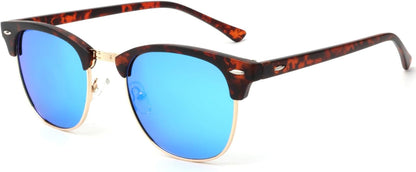 Sunglasses Men Polarized Sunglasses for Men Women Unisex Semi-Rimless Frame Retro Driving Sun Glasses UV Blocking