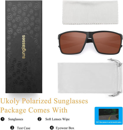 Polarized Sports Sunglasses for Men Women,Sports Sunglasses for Baseball Running Cycling TR90 Frame UV400 Protection