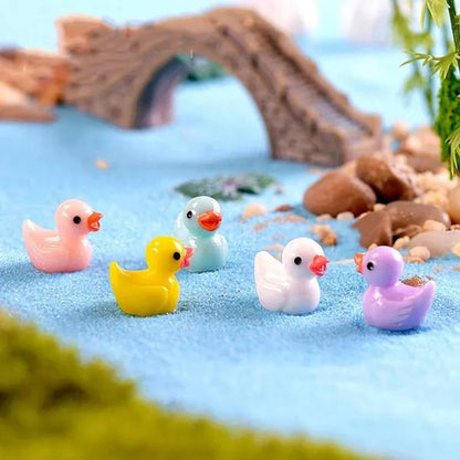 100/50/25/5PCS Cute Resin Mini Ducks Miniature Farm Artificial Animals Figures Ornament Tiny Duck for Home Fairy Garden Micro Landscape Potted Decor