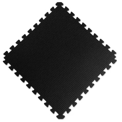Norsk 25" X 25" Reversible Foam Flooring, Gray Wood & Black, 8 Tiles