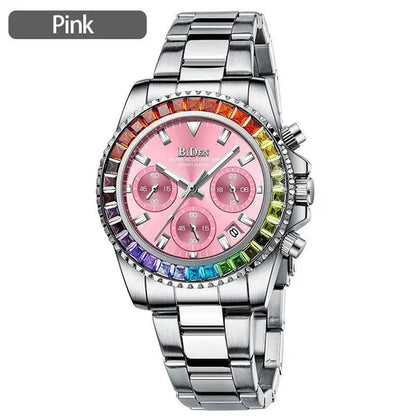 Women Rhinestone Watch Fashion Bling Casual Ladies Watch Female Quartz Rose Gold Watch Crystal Diamond Bracelet Watches For Women Montre Femme Relojes Damen Uhren Orologi Donna