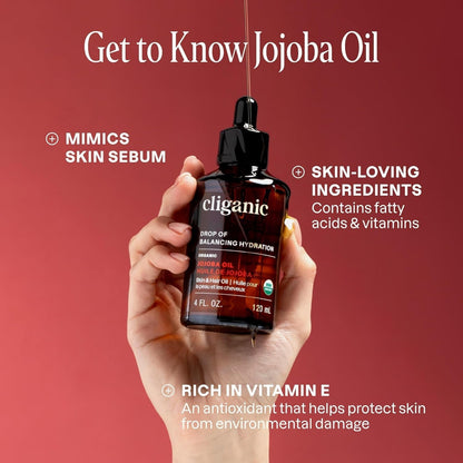 Organic Jojoba Oil, 100% Pure (4Oz) | Moisturizing for Face, Hair, Skin & Nails | Natural Cold Pressed Hexane Free | Base Carrier Oil (Packaging May Vary)