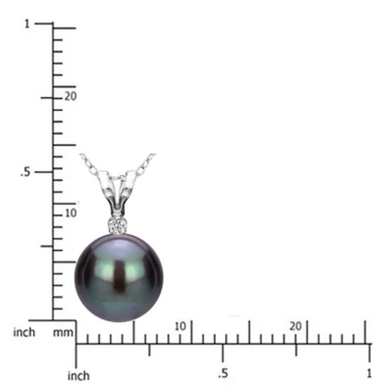 7-7.5MM Freshwater Pearl and Diamond Pendant and Earring Set