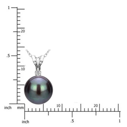 7-7.5MM Freshwater Pearl and Diamond Pendant and Earring Set