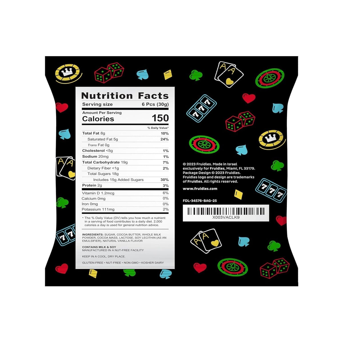 Casino Poker Chips, Belgian Milk Chocolate Coins, Kosher Certified Dairy, Non GMO (Pack of 25)