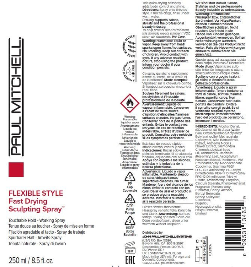 Paul Mitchell Fast Drying Sculpting Spray, Medium Hold, Touchable Finish, for All Hair Types