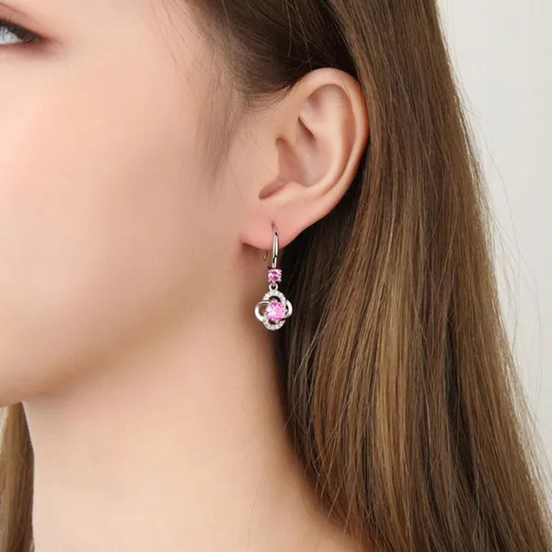 Female Fashion S925 Silver Earrings Ladies Temperament Earrings Water Drop Long Earrings Engagement Earrings Diamond Earrings