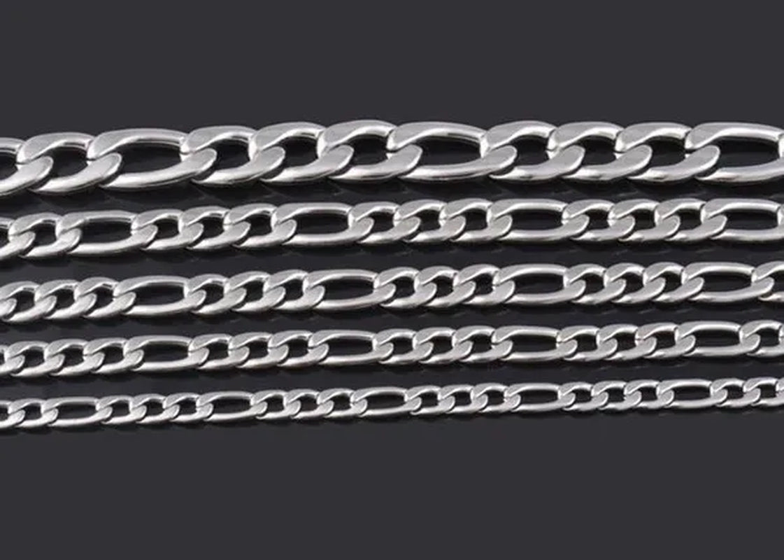 Wholesale High Quality 925 Sterling Silver Fashion Jewelry 2MM/4MM/6MM/8MM Women Men 925 Solid Silver Figaro Chain Necklace 16/18/20/22/24/26/28/30 Inches
