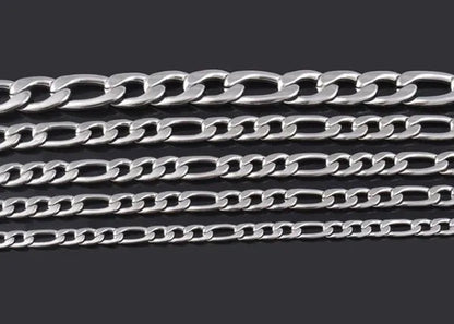 Wholesale High Quality 925 Sterling Silver Fashion Jewelry 2MM/4MM/6MM/8MM Women Men 925 Solid Silver Figaro Chain Necklace 16/18/20/22/24/26/28/30 Inches