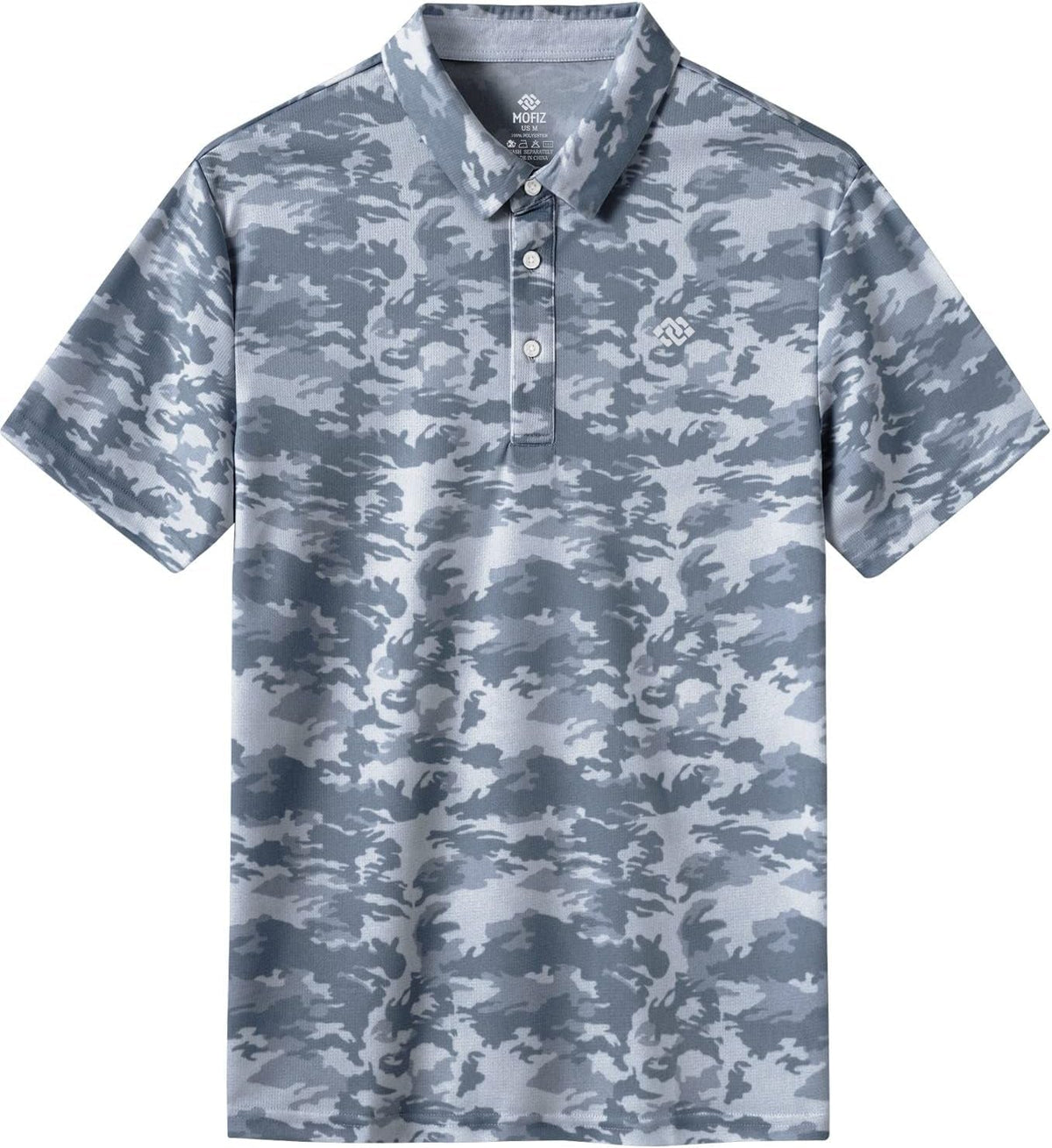 Men'S Camo Polo Golf Shirt Hiking Dry Fit Short Sleeve T-Shirts Pique Collared Polo Jersey