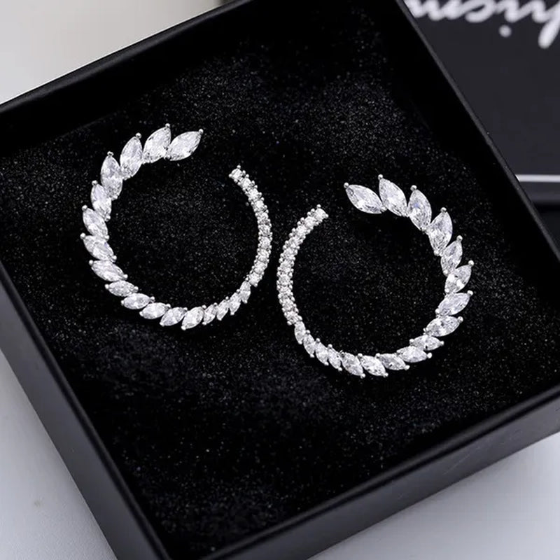 CANDICE Brilliant Yellow Green Blue Stones Prom Party CZ Crystal Big Stud Earrings Pave Setting Trendy 18K White Gold Plated Round Ear Jewelry for Women