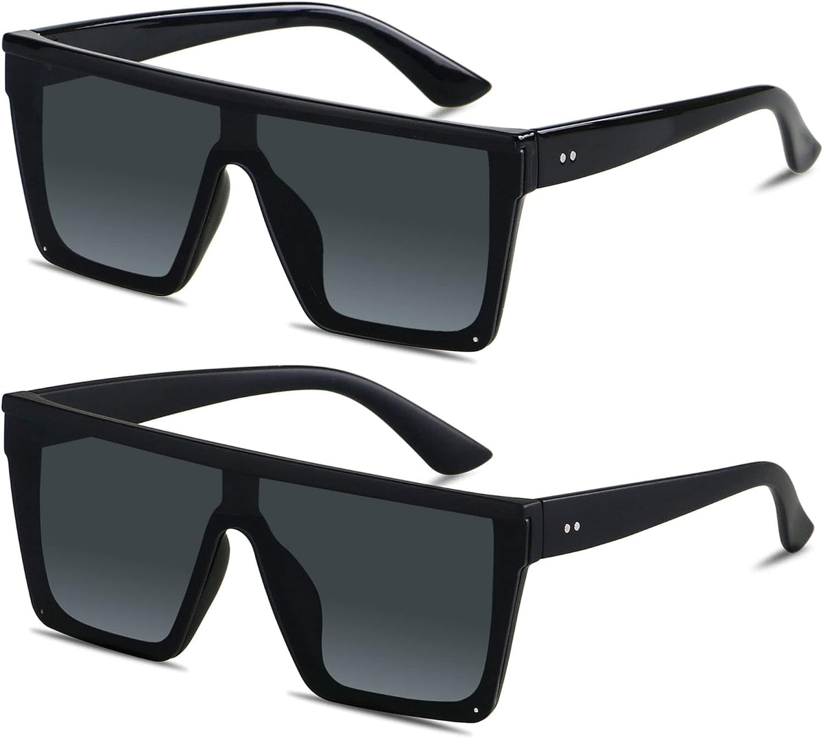 Square Oversized Sunglasses for Women Men Big Flat Top Fashion Shield Large UV Protection Rimless Shades