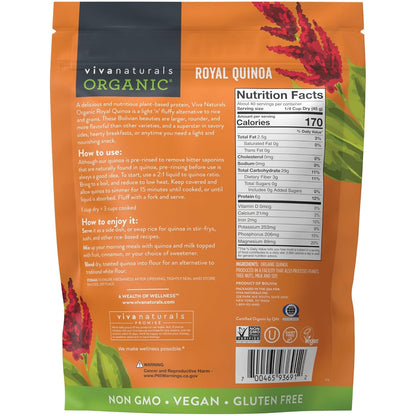 Organic Quinoa, 4 Lb - Plant Based Protein, Fiber and Iron - Pre-Washed Whole Grain Rice and Pasta Substitute for Quinoa Salad - USDA Organic, Gluten Free, Vegan, Non-Gmo and Kosher
