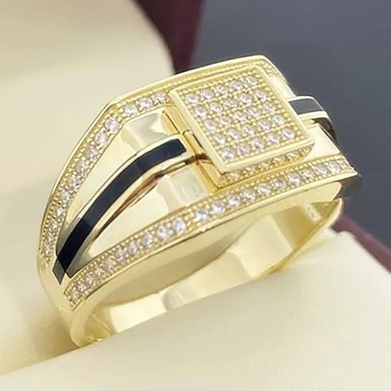 Classic Business Men's Fashion Jewelry Accessories Exquisite 925 Sterling Silver 1.2CT Diamond Ring Noble Gentleman Engagement Wedding Jewelry Boyfriend Birthday Party Ring Anniversary Gift Luxury Brand Men's Ring Size US5-14
