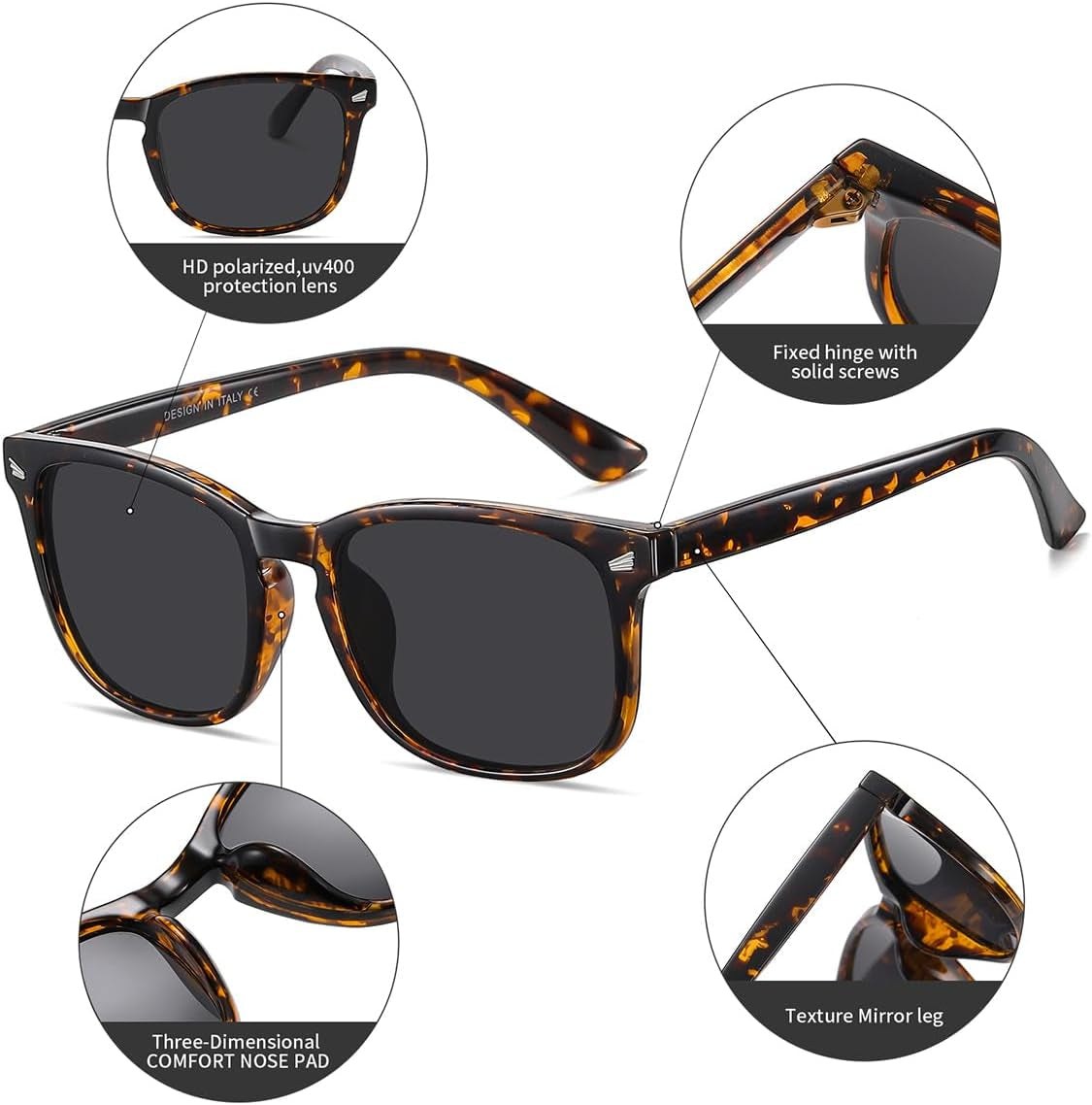 Polarized Sunglasses for Women Classic Retro Style UV400 Protection