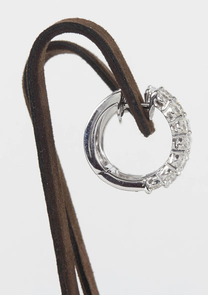 Exquisite 6.36 Carat Diamond 18k White Gold Huggie Hoop Earrings