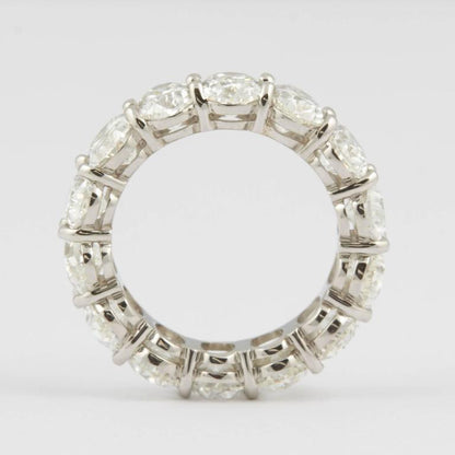 10.92 Carat Oval Cut Diamond Platinum Eternity Band Ring