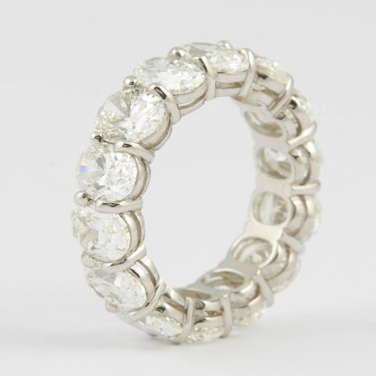 10.92 Carat Oval Cut Diamond Platinum Eternity Band Ring