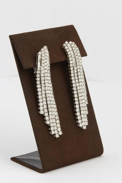 Stunning 18.41 Carat Diamond 18k White Gold Waterfall Chandelier Earrings