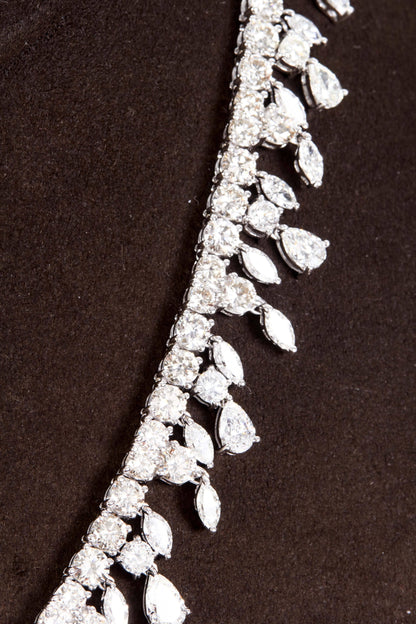 Luxury 46 Carat Multi Shape Diamond Gold Drop Choker Necklace