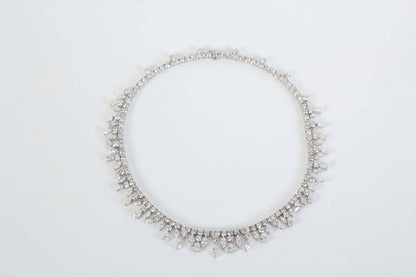 Luxury 46 Carat Multi Shape Diamond Gold Drop Choker Necklace