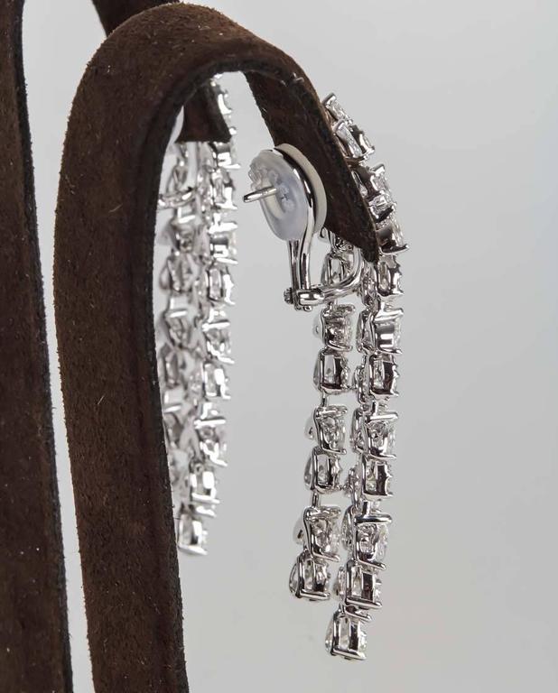 Exquisite 8.34ct Diamond Dangle Drop Earrings in 18k White Gold
