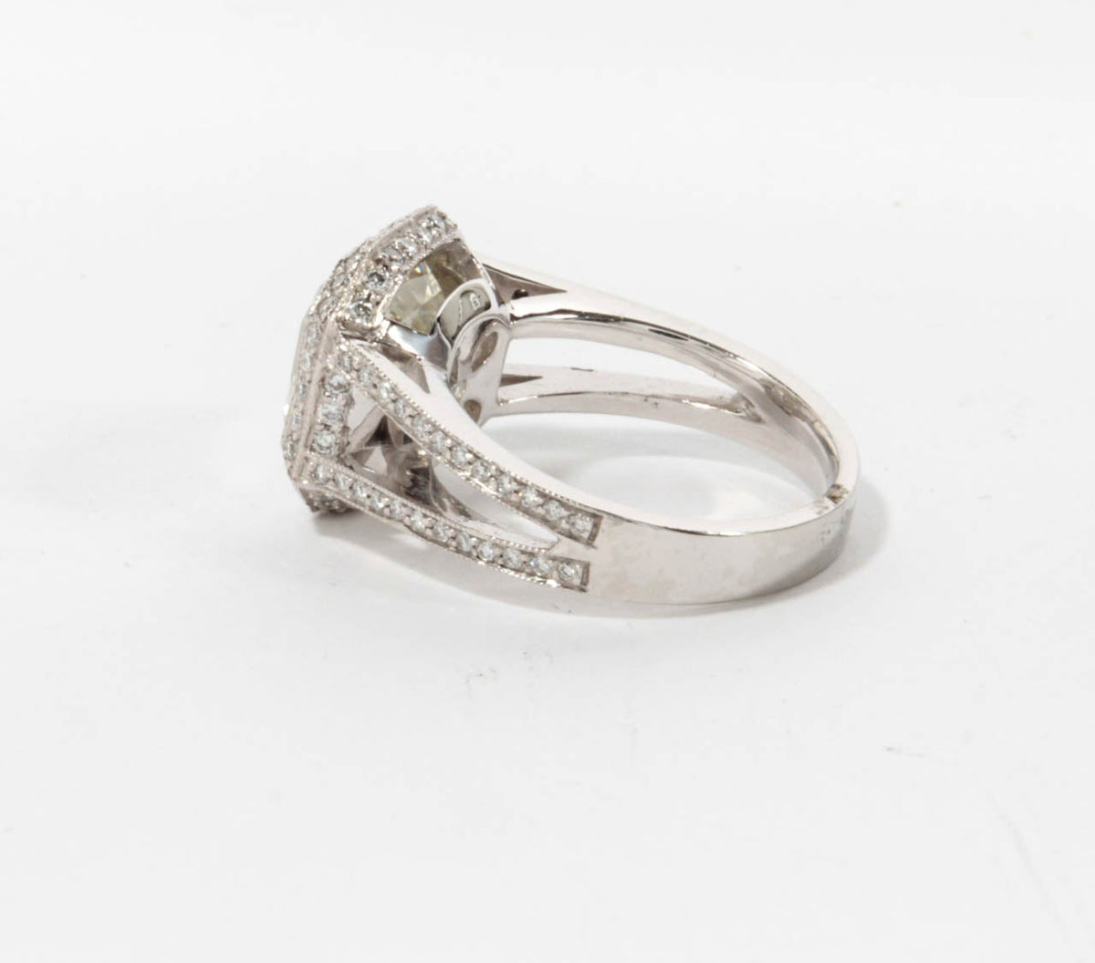 Certified 5.28 Carat Asscher Cut Diamond Platinum Engagement Ring