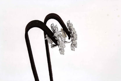 16.38ct Diamond Cluster Earrings Pear and Marquise 18k White Gold