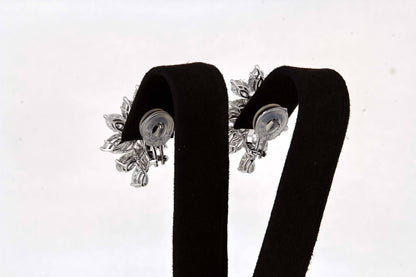 16.38ct Diamond Cluster Earrings Pear and Marquise 18k White Gold