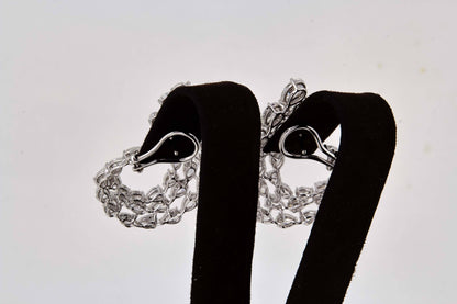 Diamond Scene 15.49ct Pear Shaped Diamond White Gold Swirl Earrings