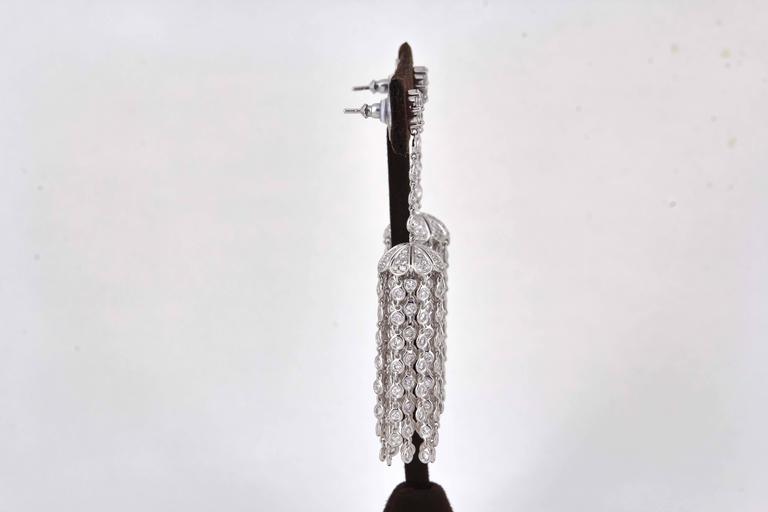 Diamond Scene 7.95ct Round Brilliant Diamond 18k White Gold Tassel Earrings